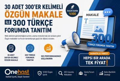 30 Adet % 100 Özgün Makale ile 300 Türkçe Forumda Tanıtım