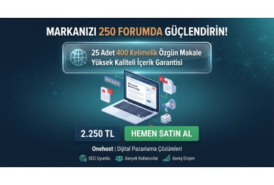 25 Adet % 100 Özgün Makale ile 250 Türkçe Forumda Tanıtım